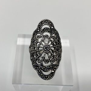 Oval Zirconia Sterling Silver Stone Ring, 925 Sterling Silver Handmade Artisan